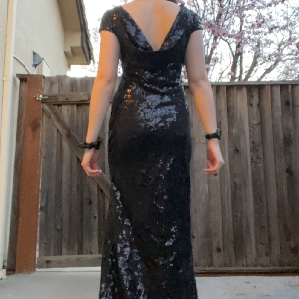 (EUC) Calvin Klein Black Sequin Evening Gown